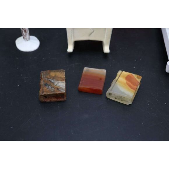 Vintage Miniature Dollhouse Furniture Bike Buggies Birdbath Books Etc. - Picture 7 of 8